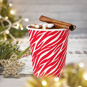 Einfaches Zebra Print Red White Niedlich Modern Mu Pappbecher