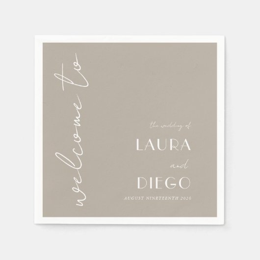einfaches Zeichen für neutrale Hochzeiten Serviette (Vorderseite)