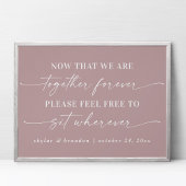 Einfaches Zeichen von Mauve Script-Sitzplätzen für Poster