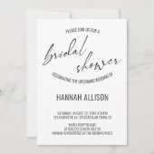 Einfaches, zeitgemäßes Handwriting-Brautparty Einladung (Vorderseite)