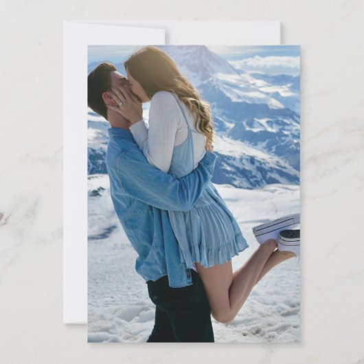 Einfaches zeitgenössisches Foto Moderne Hochzeit Save The Date (Rückseite)