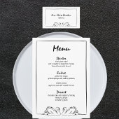 Einfaches zeitloses Brautparty mit Swan Menükarte