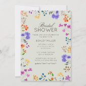 Einfaches, zeitloses Brautparty von Wildblumen Einladung (Vorderseite)