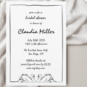 Einfaches zeitloses, handgeschriebenes Swan-Brautp Einladung