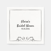 Einfaches zeitloses, handgeschriebenes Swan-Brautp Serviette (Vorderseite)