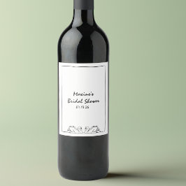 Einfaches zeitloses, handgeschriebenes Swan-Brautp Weinetikett
