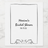 Einfaches zeitloses, handgeschriebenes Swan-Brautp Weinetikett (Einzelnes Label)