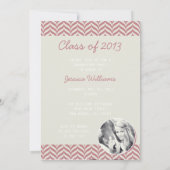 Einfaches Zickzack Abschluss | Rot Einladung (Rückseite)