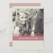 Einfaches Zickzack Abschluss | Rot Einladung (Vorne/Hinten)