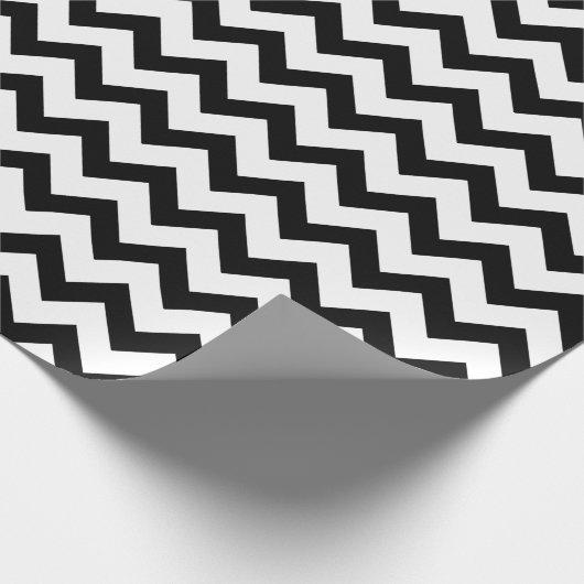 Einfaches Zickzack Schwarzweißmuster Geschenkpapier (Ecke)