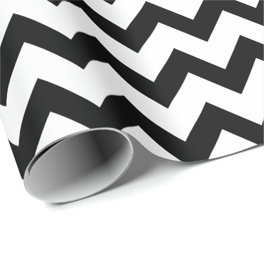 Einfaches Zickzack Schwarzweißmuster Geschenkpapier (Rolleneckpunkt)