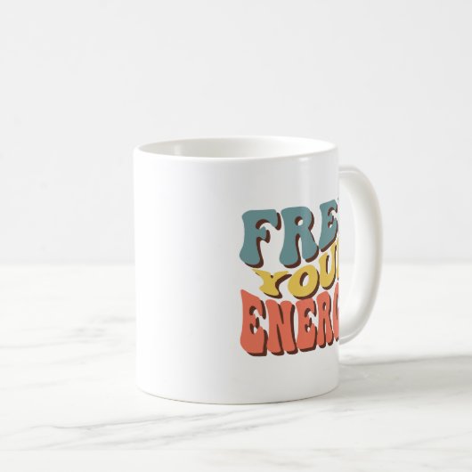 Einfaches Zitat Lebendig Retro Bold Aquamarin Senf Kaffeetasse (VorderseiteRechts)