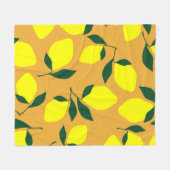 Einfaches Zitronenmuster, orangefarbener Hintergru Fleecedecke (Vorderseite (Horizontal))