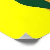 Einfaches Zitronenmuster, orangefarbener Hintergru Poster (Ecke)