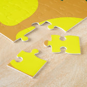 Einfaches Zitronenmuster, orangefarbener Hintergru Puzzle (Seite)