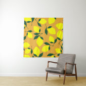 Einfaches Zitronenmuster, orangefarbener Hintergru Wandteppich (Beispiel (Horizontal))