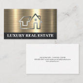 Einfaches Zuhause-Logo | Goldmarmor Visitenkarte (Vorne/Hinten)