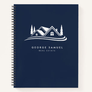 Einfaches Zuhause Logo Navy Blue Realtor, Real Anw Notizblock