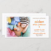 Einfachheit Baby Boy Foto Geburtsankündigung Ankündigung (Vorne/Hinten)