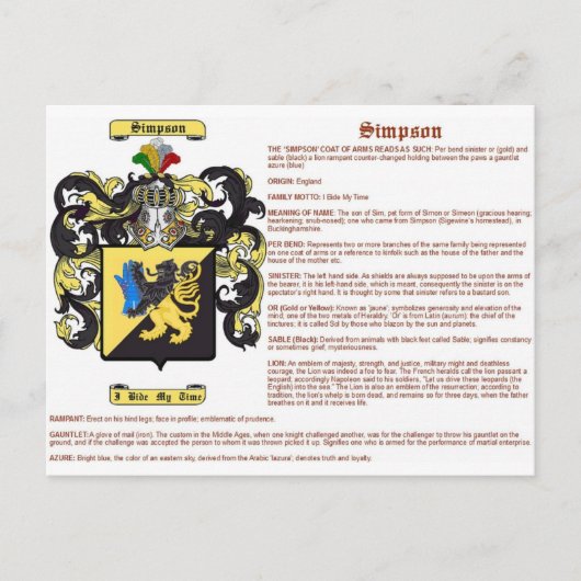 Einfachheit (Bedeutung) Postkarte (Vorderseite)