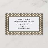 Einfachheit: Beige, weiße, silberne Diamantformen Visitenkarte (Rückseite)