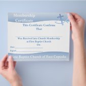 Einfachheit Blaues Mehrzweck-Kirchenzertifikat Flyer (Hand)