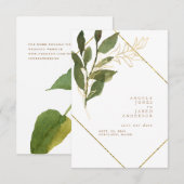 Einfachheit Botanisches Gold und Weiß Save the Dat Date (Vorne/Hinten)