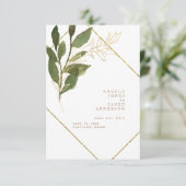 Einfachheit Botanisches Gold und Weiß Save the Dat Save The Date (Stehend Vorderseite)