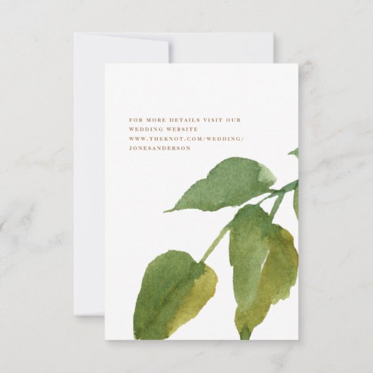 Einfachheit Botanisches Gold und Weiß Save the Dat Save The Date (Rückseite)