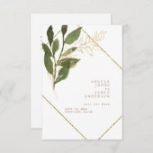 Einfachheit Botanisches Gold und Weiß Save the Dat Save The Date (Vorne/Hinten)