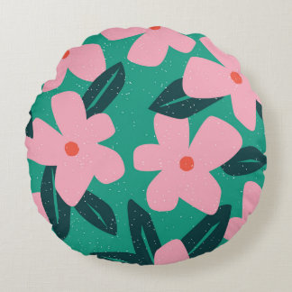 Einfachheit der Blumen: Abstrakte Schönheit Rundes Kissen