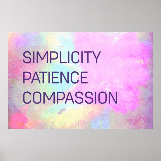 Einfachheit der Geduld Poster (Vorne)