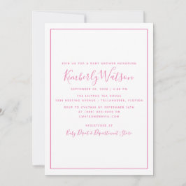 Einfachheit der Kinderdusche | Pink Einladung