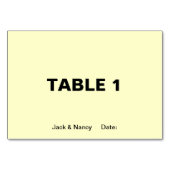 Einfachheit der Namen und Datum der Hochzeit oder  Tischnummer (Vorderseite)