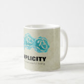 Einfachheit der Typografie Zitat mit Aquamarinen R Kaffeetasse (VorderseiteRechts)