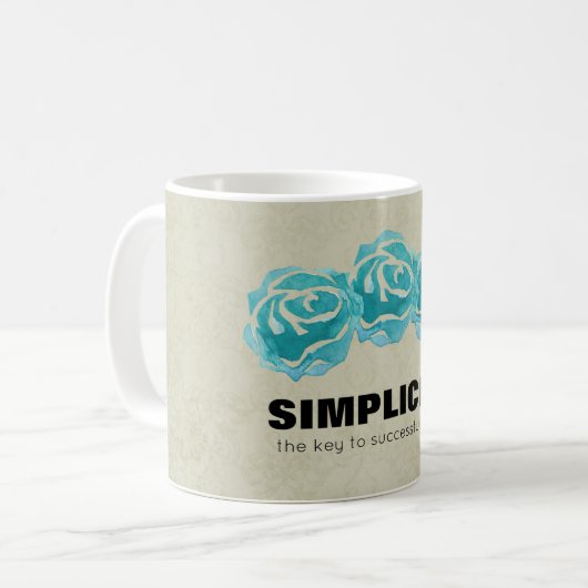 Einfachheit der Typografie Zitat mit Aquamarinen R Kaffeetasse (Vorderseite Links)