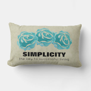 Einfachheit der Typografie Zitat mit Aquamarinen R Lendenkissen