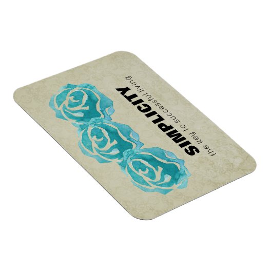 Einfachheit der Typografie Zitat mit Aquamarinen R Magnet (Rechte Seite)