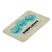 Einfachheit der Typografie Zitat mit Aquamarinen R Magnet (Linke Seite)