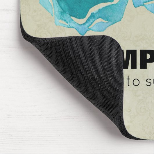 Einfachheit der Typografie Zitat mit Aquamarinen R Mousepad (Ecke)