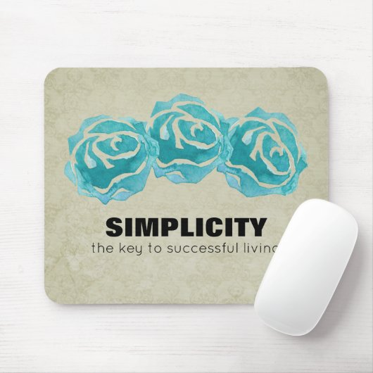 Einfachheit der Typografie Zitat mit Aquamarinen R Mousepad (Mit Mouse)