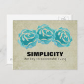 Einfachheit der Typografie Zitat mit Aquamarinen R Postkarte (Vorne/Hinten)