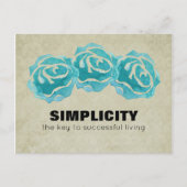 Einfachheit der Typografie Zitat mit Aquamarinen R Postkarte (Vorderseite)