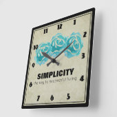 Einfachheit der Typografie Zitat mit Aquamarinen R Quadratische Wanduhr (Winkel)