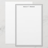 Einfachheit DIY Frame Personalisiert grau Briefpapier (Vorne/Hinten)
