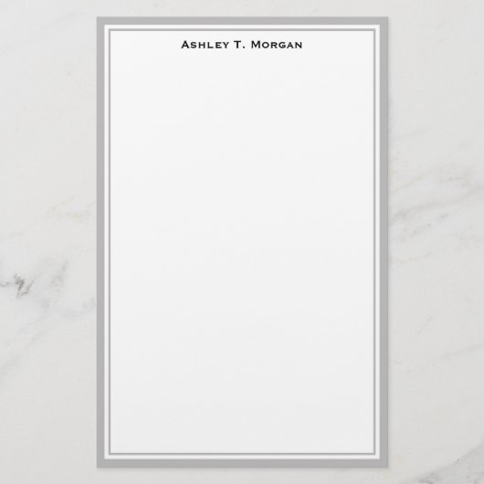 Einfachheit DIY Frame Personalisiert grau Briefpapier (Vorderseite)