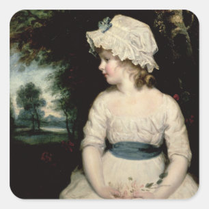 Einfachheit - ein Porträt von Fräulein Theophili Quadratischer Aufkleber