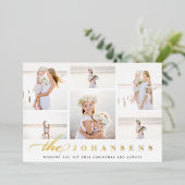 Einfachheit | Elegante FotoCollage Folien Feiertagskarte (Stehend vorne)