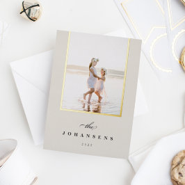 Einfachheit | Elegantes vertikales Foto Folien Feiertagskarte