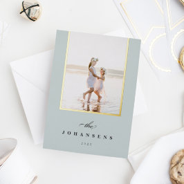 Einfachheit | Elegantes vertikales Foto Folien Feiertagskarte